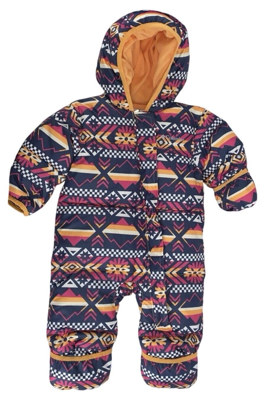 Orange Pink Columbia Hooded Snowsuit Girls Baby Infant 6-12 M Months